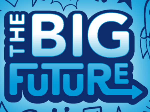 Blue and white logo reading "THE BIG FUTURE"